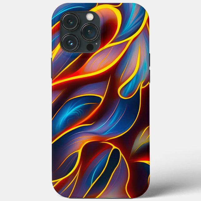Abstract Swirl Blue Red Flames Case-Mate iPhone Case (Back)