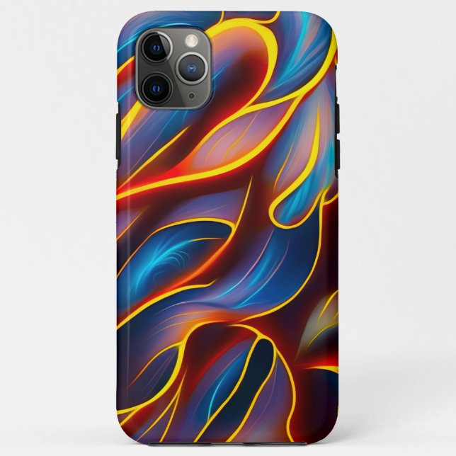 Abstract Swirl Blue Red Flames Case-Mate iPhone Case (Back)