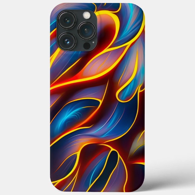 Abstract Swirl Blue Red Flames Case-Mate iPhone Case (Back)