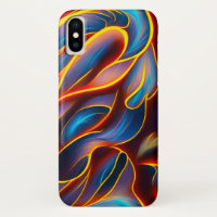Abstract Swirl Blue Red Flames