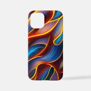 Abstract Swirl Blue Red Flames iPhone 12 Mini Case