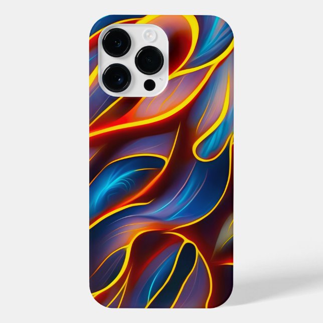 Abstract Swirl Blue Red Flames iPhone Case (Back)