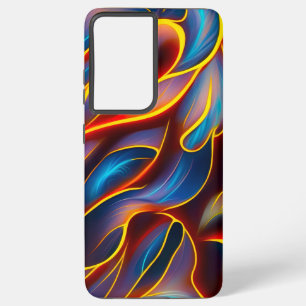 Abstract Swirl Blue Red Flames Samsung Galaxy Case