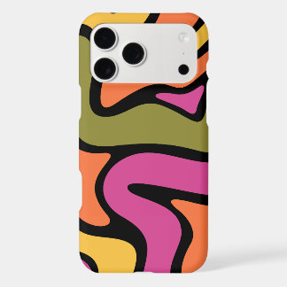 Abstract Swirl Bold Black Linework Funky Pattern i