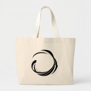 Abstract Swirl Circle Design – curved ring artwork Large Tote Bag