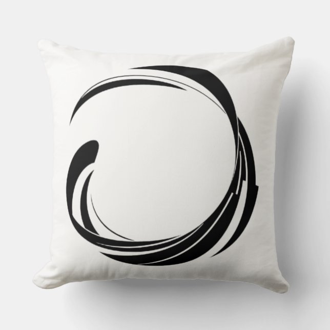 Abstract Swirl Circle Design – curved ring artwork Throw Pillow (Front)