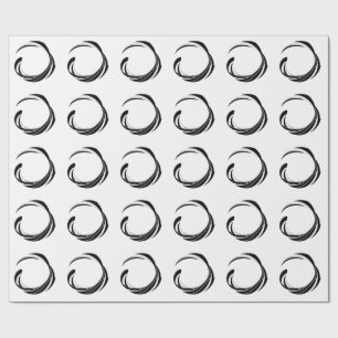 Abstract Swirl Circle Design – curved ring artwork Wrapping Paper