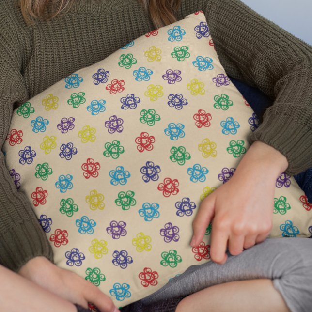 Abstract swirl colourful simple circle pattern throw pillow (Creator Uploaded)