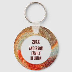 Abstract Swirl Groovy Annual Family Reunion Keychain