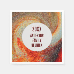 Abstract Swirl Groovy Annual Family Reunion Napkin