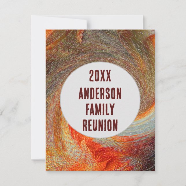 Abstract Swirl Groovy Family Reunion Invitation (Front)