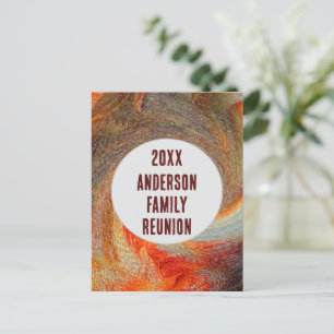 Abstract Swirl Groovy Family Reunion Invitation Postcard