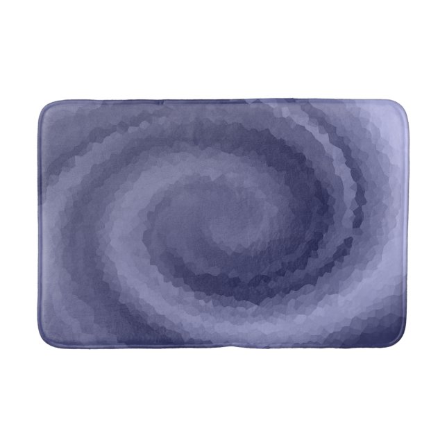 Abstract swirl liquid blue violet navy modern prin bath mat (Front)