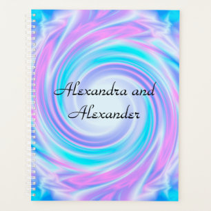 Abstract swirl liquid pastel purple colors print planner