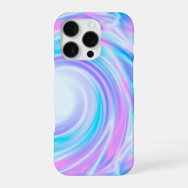 Abstract swirl liquid pastel purple colours print iPhone case (Back)