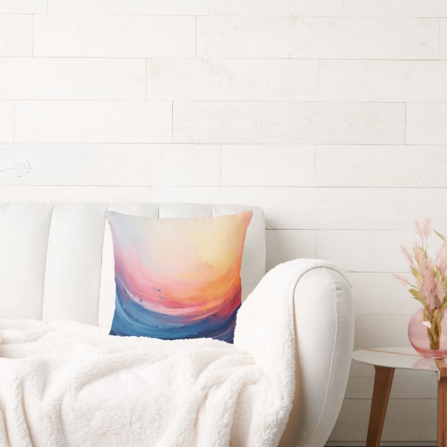Abstract Swirl of Warmth and Depth Throw Pillow (Couch)