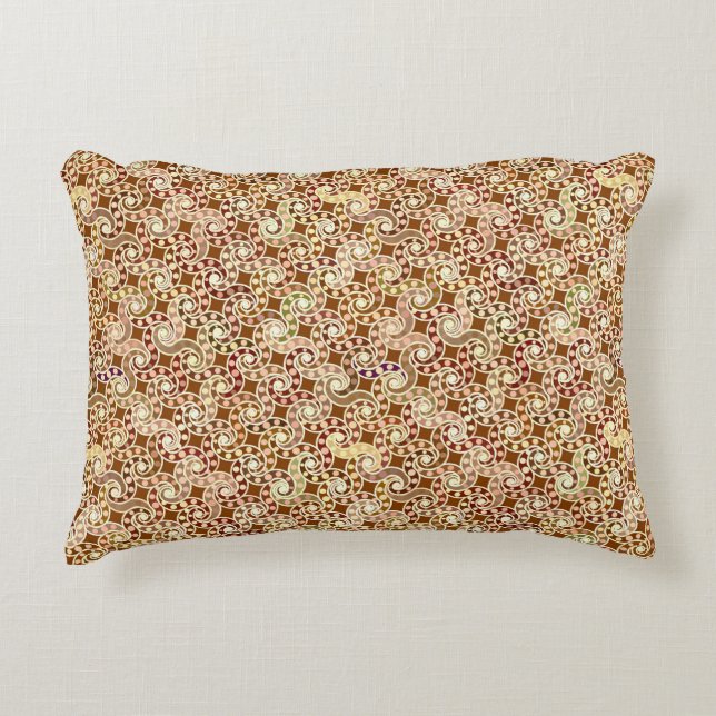 Abstract swirl pattern - shades of brown accent pillow (Front)