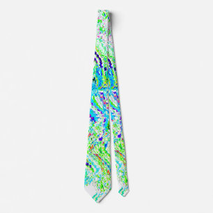 Abstract Swirl Patterns Colorful Green Blue Gift Tie