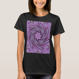 Abstract Swirl Pink Hydrangea Floral Pattern T-Shirt
