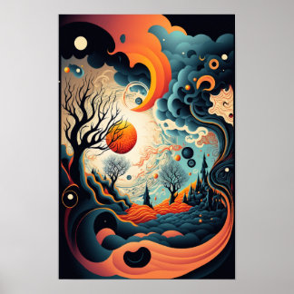 Abstract Swirl Poster | Retro Psychedelic 2