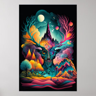 Abstract Swirl Poster Retro Psychedelic 7
