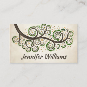 Abstract swirl tree branch business card