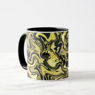 Abstract Swirling Art in Golden and Black Tones Mug