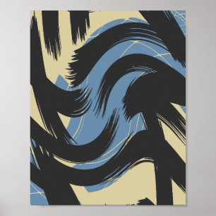 Abstract Swirling Brushstroke Design Poster