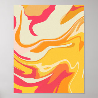 Abstract Swirling Design in Warm Tones Poster