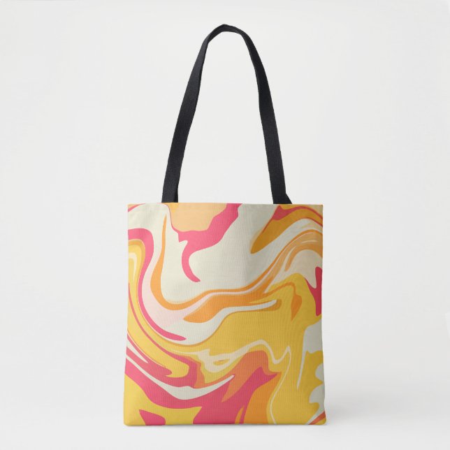 Abstract Swirling Design in Warm Tones Tote Bag (Front)