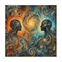 Abstract Swirling Energy Fire and Ice Design