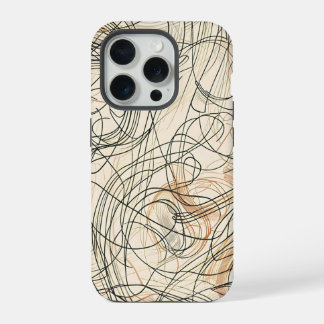 Abstract Swirling Lines Pattern iPhone 15 Pro Case