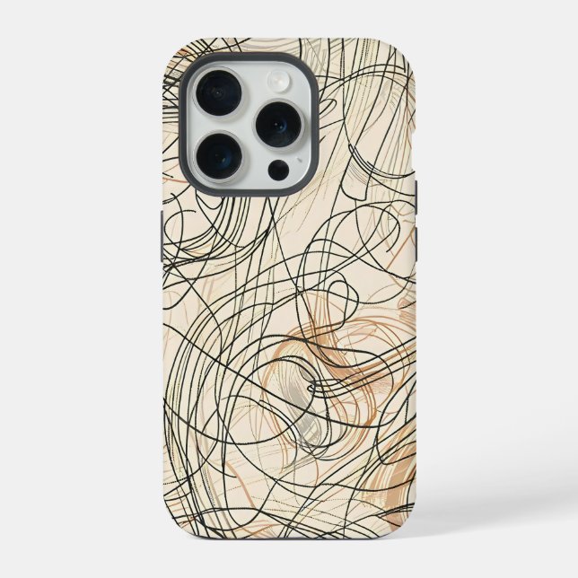 Abstract Swirling Lines Pattern  iPhone Case (Back)