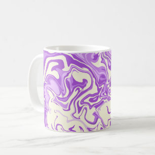 Abstract Swirling Marble in Shades of Purple Coffee Mug