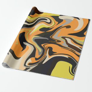 Abstract Swirling Pattern in Earthy Tones Wrapping Paper