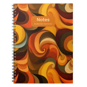 Abstract Swirling Pattern in Warm, Earthy Tones Notebook