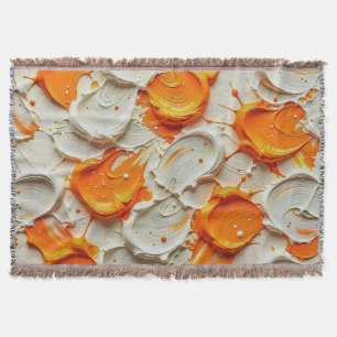 Abstract Swirling Teal and Orange Glossy Fluid Spl Throw Blanket