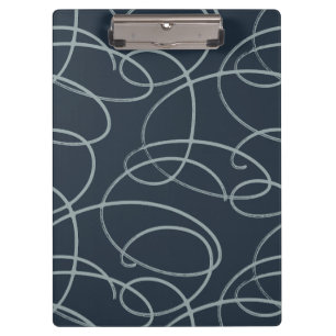 Abstract Swirling Vine   Professional Office Navy Clipboard