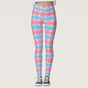 Abstract Swirling Waves in pastel colours Leggings