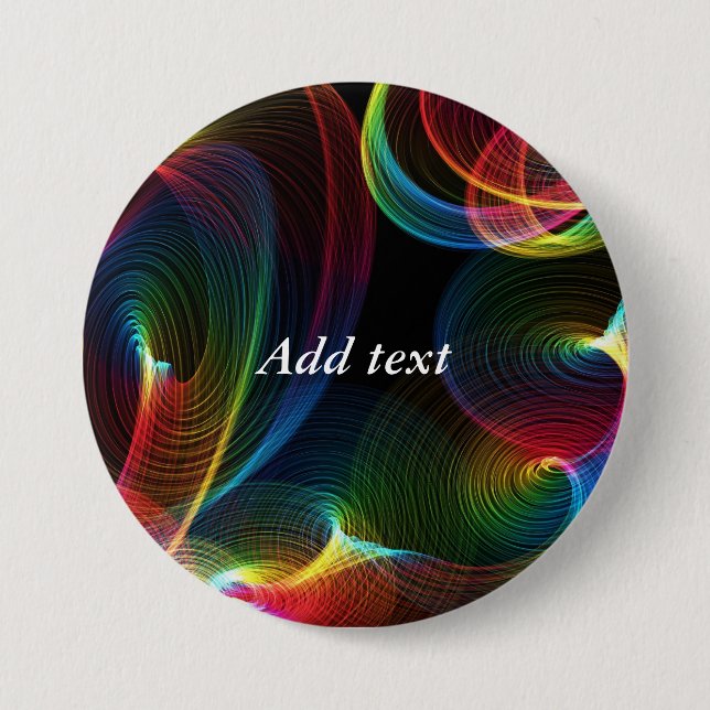 Abstract Swirls colourful template 3 Inch Round Button (Front)