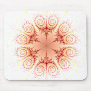 Abstract swirls flower Fractal design Mouse Pad