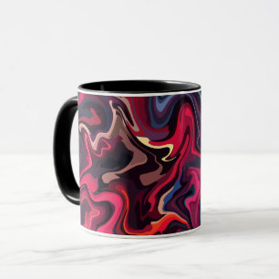 Abstract Swirls in Deep Red and Blue Tones Mug