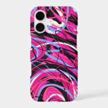 Abstract Swirls in Pink and Black 