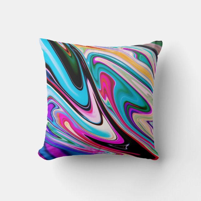 Abstract Swirls Marble Stone Texture Throw Pillow (Front)