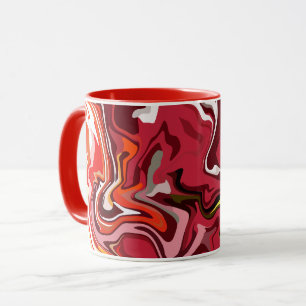 Abstract Swirls of Fiery Red and Vibrant Energy Mug