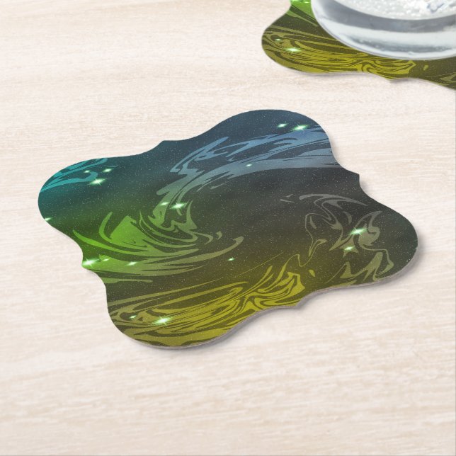 Abstract Swirls Paper Coaster (Angled)