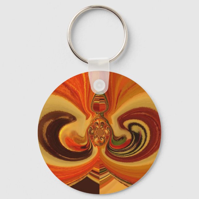 Abstract Swirls with Teardrop Center Art Print Keychain (Front)