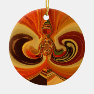 Abstract Swirls with Teardrop Centre Art Print Ceramic Ornament