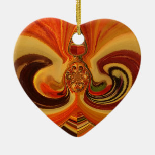 Abstract Swirls with Teardrop Centre Art Print Ceramic Ornament