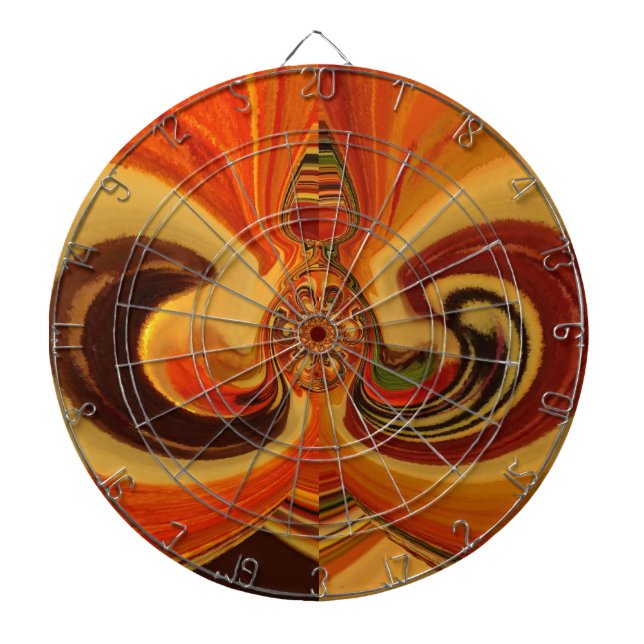 Abstract Swirls with Teardrop Centre Art Print Dartboard (Front)
